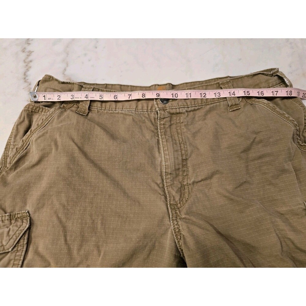 Lot of 2 Carhartt Ripstop Mens Size 38 Shorts Gray and Khaki Relaxed Fit Outdoor - Picture 5 of 11